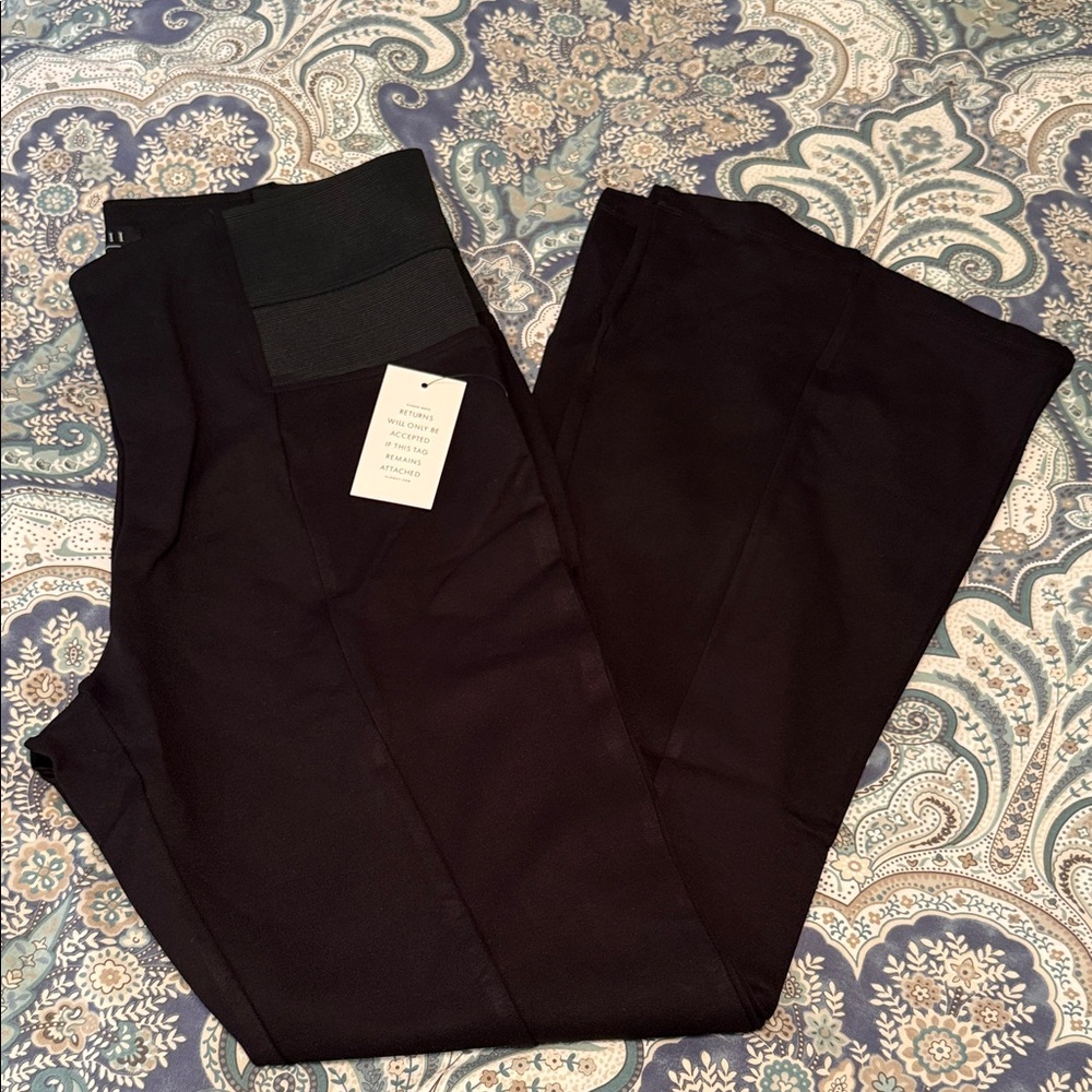 Black Women's Ponte Kick Flare Pants